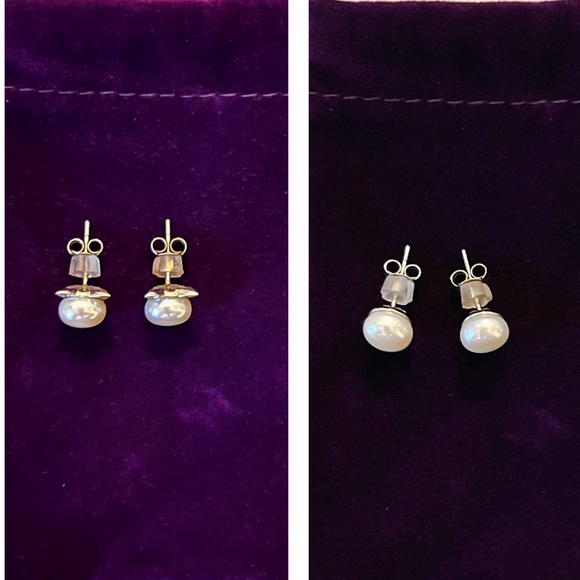 NWOB 🐱 CAT STUD EARRINGS!  Faux pearl w/ cat ears! - Picture 6 of 9